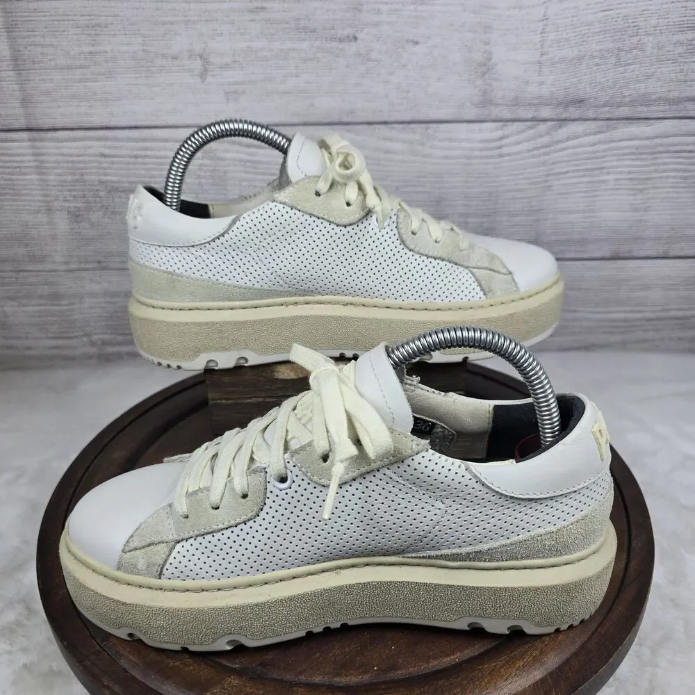 P448 Perforated Chunky Platform Sneaker Made In Italy Womens Sz US 6 EU 36 Shoe
